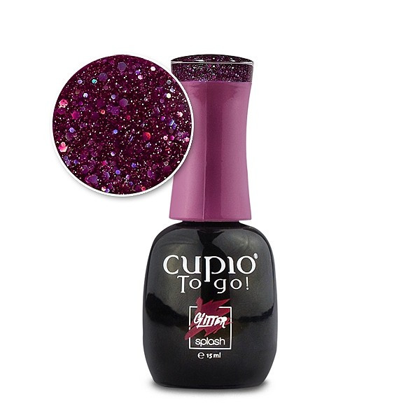Cupio Gellack Glitter Splash - Crystal Purple 15 ml