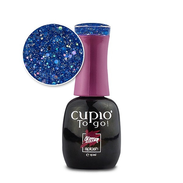 Cupio Gellack Glitter Splash - Crystal Blue 15 ml