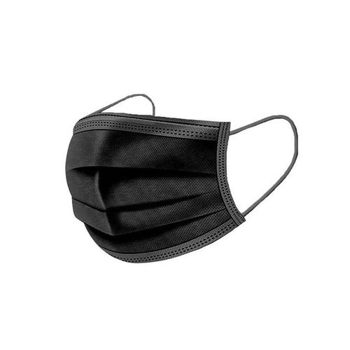 Mundbedeckung 3-Lagige Maske zum Abdecken von Mund und Nase 50 Stk Packung - Schwarz