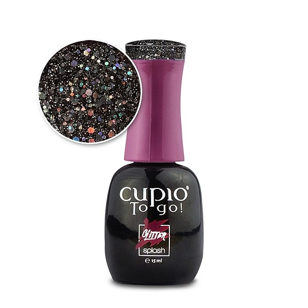 Cupio Gellack Glitter Splash - Crystal Black 15 ml